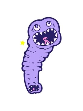 twinkling stars effect animation of cartoon leech