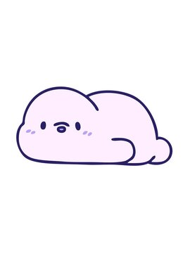 jiggle and pause animation of cute cartoon of a little seal