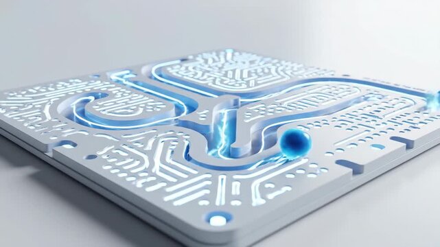 Abstract microscopic fluid flow in a high-tech circuit board