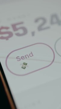 Person taps the options labeled Send with a money icon