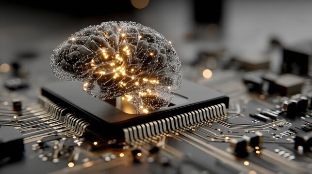 Glowing Neural Network Brain Model Integrated with Advanced Microprocessor and Circuitry