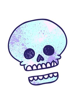shaking motion animation of hand drawn textured cartoon doodle of a skull head