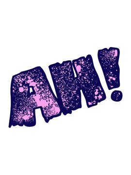 neon light effect animation of cartoon ah shout