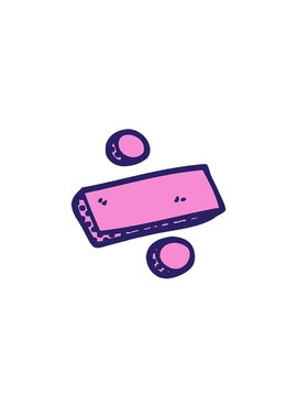 rise and float animation of cartoon doodle divide symbol