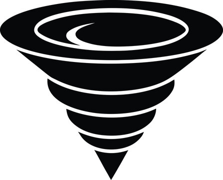 Black tornado storm hurricane vortex vector icon symbol