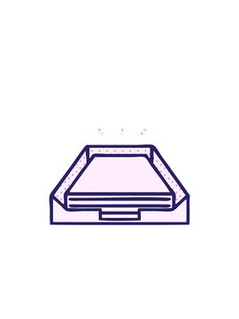 jumping motion animation of comic book style cartoon of a paper stack in tray