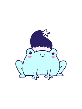 splitting motion animation of cartoon christmas frog