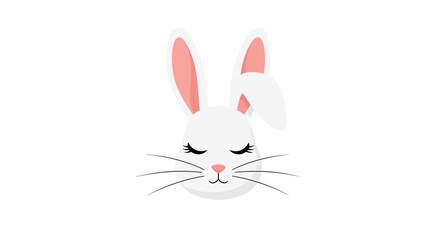 Obraz premium Cute cartoon bunny face illustration.