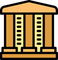 Fototapeta premium Simple parthenon icon representing ancient greek architecture, culture, and history