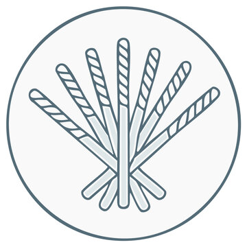 Minimalist line art icon of a fanned bundle of sticks symbolizing unity and strength
