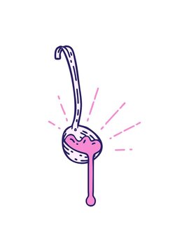 shine light effect animation of traditional tattoo style ladle of gravy