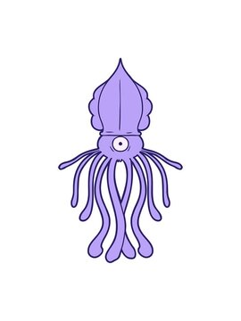 bob and pause animation of cartoon squid