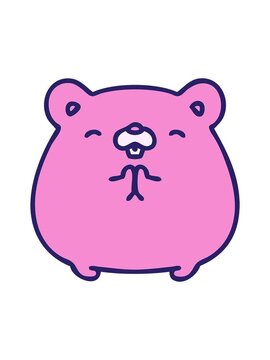 splitting motion animation of cartoon of a cute pet hamstser