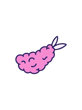 flashy sales animation of japanese tempura fried shimp snack design