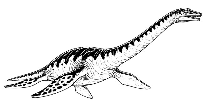 elasmosaurus vector art