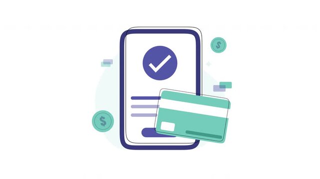 Card payment transaction success purchase confirmation suitable for financial apps, banking websites, ecommerce platforms, payment services.
