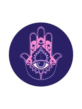 popping motion animation of iconic tattoo style image of a hamza design