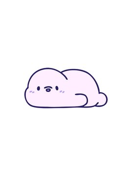 splitting effect animation of cute cartoon of a little seal