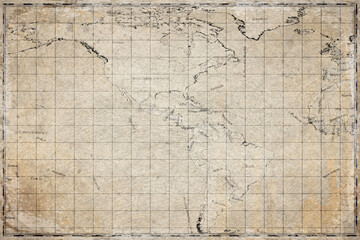 Fototapeta premium Vintage Map Of Americas On Retro Paper Background