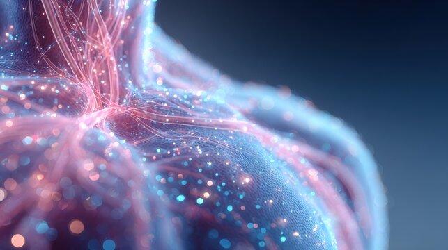 Calm state concept with vagus nerve and parasympathetic system