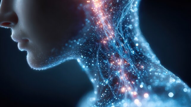 Calm state concept with vagus nerve and parasympathetic system