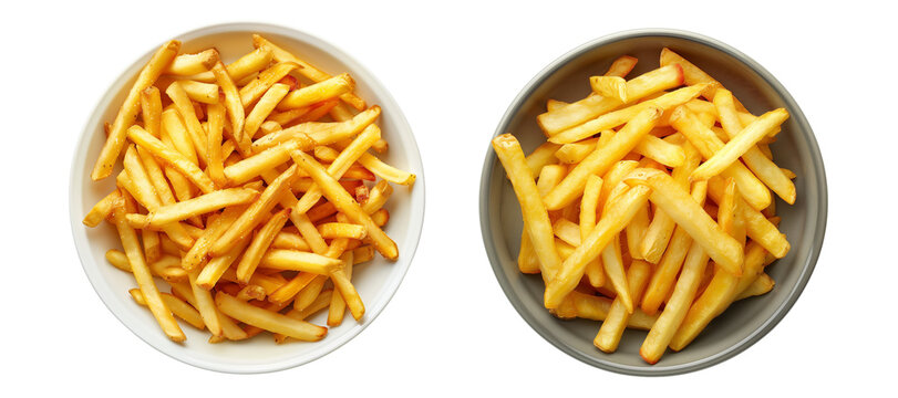 French fries Set isolated or on white background