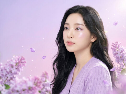 여성 뷰티 화장품 모델 봄 포트레이트 Woman Beauty Cosmetics Model Spring Portrait