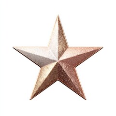 Obraz premium Star Icon Featuring a Gold-To-Rose-Gold Gradient Design on a White Background Representing Luxury Brand Quality and Rating