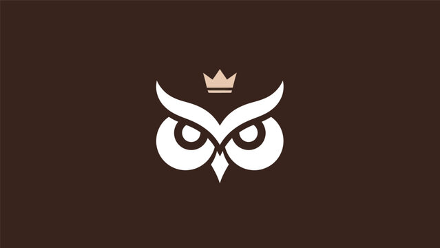 Owl logo design on dark background
