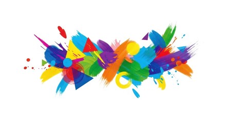 Obraz premium A colorful abstract painting with various shapes and colors