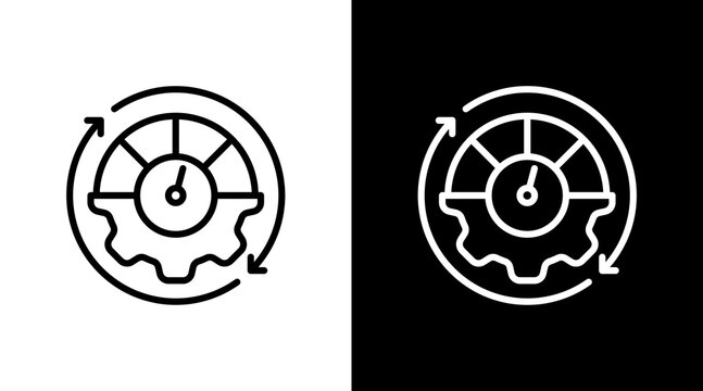 Process Optimization White Icon Set Design