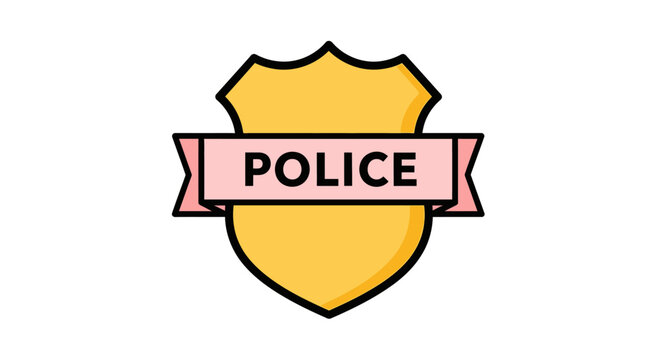 Police Badge Emblem - A symbol of law enforcement and authority, representing justice and security