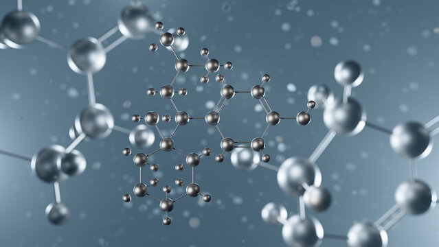 desvenlafaxine molecular structure, 3d model molecule, antidepressant structural chemical formula view from a microscope