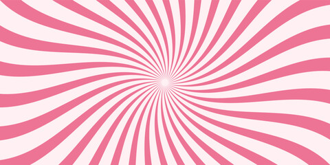 Pink circus background. Funfair swirl patern. Spiral carnival pattern. © Hosinah
