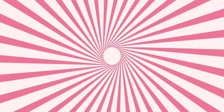 Pink circus background. Funfair swirl patern. Spiral carnival pattern.