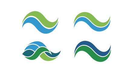 Naklejka premium Line Wave Icon art vector modern abstract color pattern