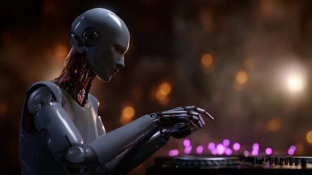 A futuristic robotic figure engages in a captivating display of energy manipulation, showcasing advanced technology and intricate design in a visually stunning environment.