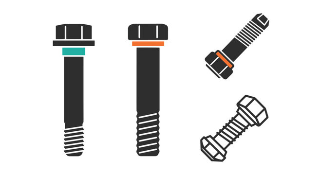 Lag Bolt Line art vector set abstract modern illustration