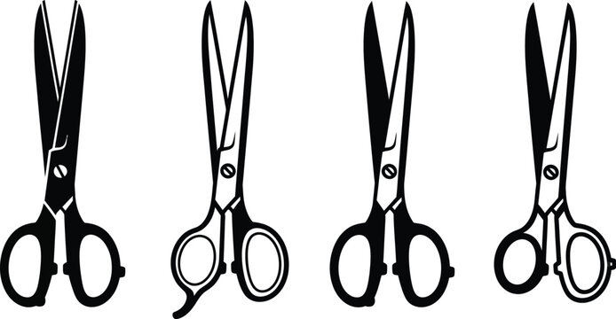 Four different types of scissors illustration