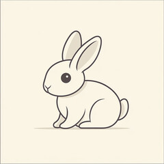 Obraz premium rabbit vector isolated whitebackground.