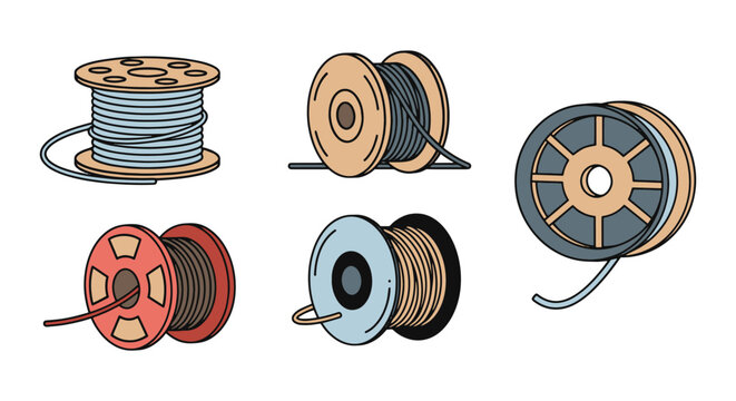 MIG Wire Spool Line art vector modern abstract