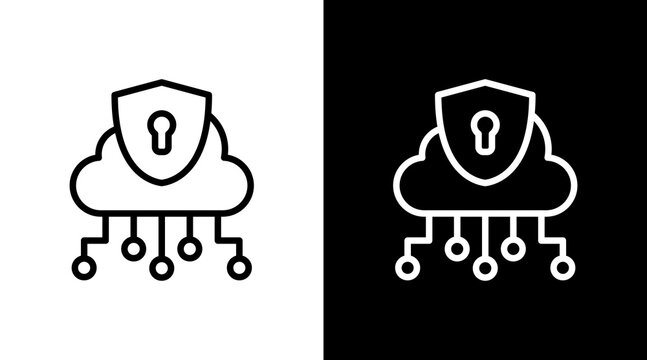 Data Encryption White Icon Set Design