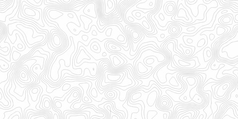 Fototapeta premium White topography map line geometric grid outline curve counter map wavy design. topography relief discovery area black spiral line space landscape texture background.