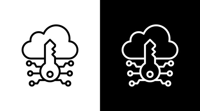 Encryption Key White Icon Set Design
