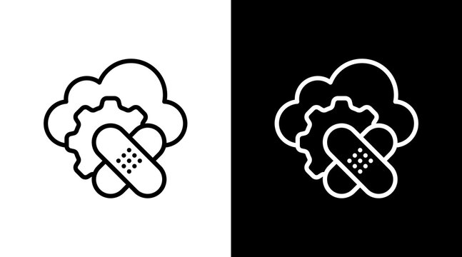 Security Patch Management White Icon Set Design