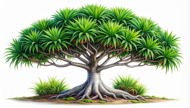 Detailed illustration of a dragon blood tree
