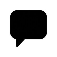 Fototapeta premium Minimalist Chat Icon – Solid Black Message Bubble Symbol for UI UX and App Interface