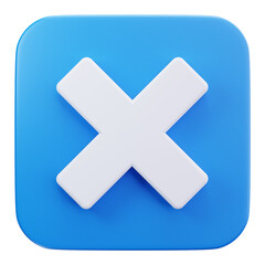 Fototapeta premium Close Cancel Cross Icon 3D Illustrations