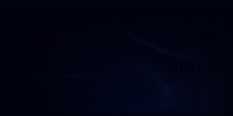 Obraz premium Digital technology background. Dynamic wave of glowing points. Futuristic background for presentation design.