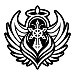 Fototapeta premium A glyph style icon of seraphim symbol